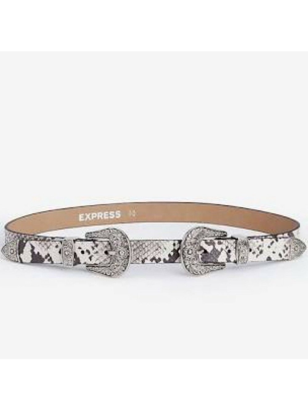 Express Belt Snakeskin double buckle western boho